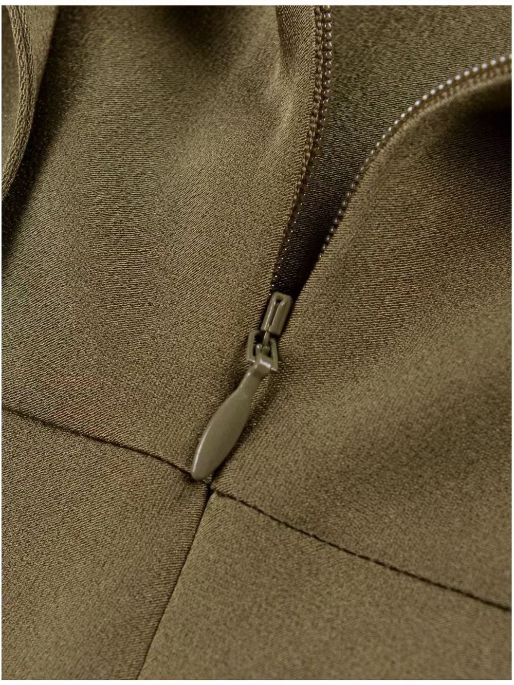 Reiss Satin Maxi Dress With Cape Detail - Khaki Green, US8 2P 6P - Picture 8 of 10